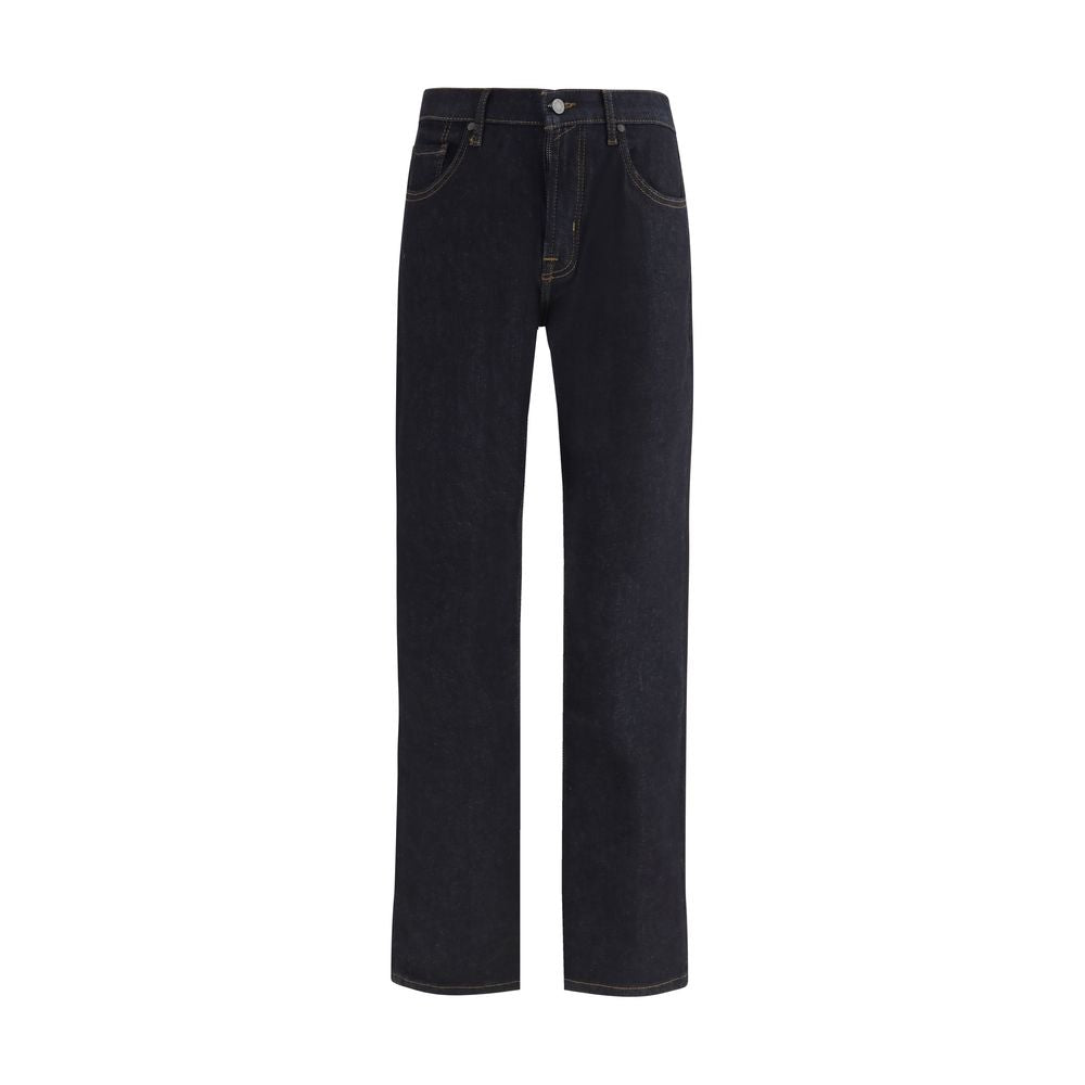 7FOR - Blue Cotton Straight-Leg Jeans