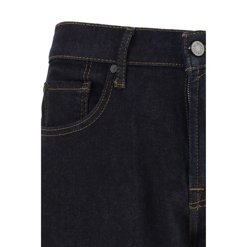 7FOR - Blue Cotton Straight-Leg Jeans